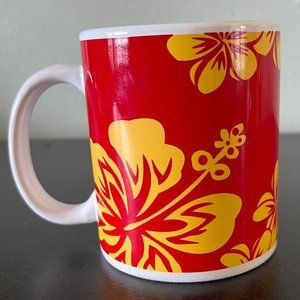 Vintage Bold Hibiscus Red Mug by Island Heritage Hawaii